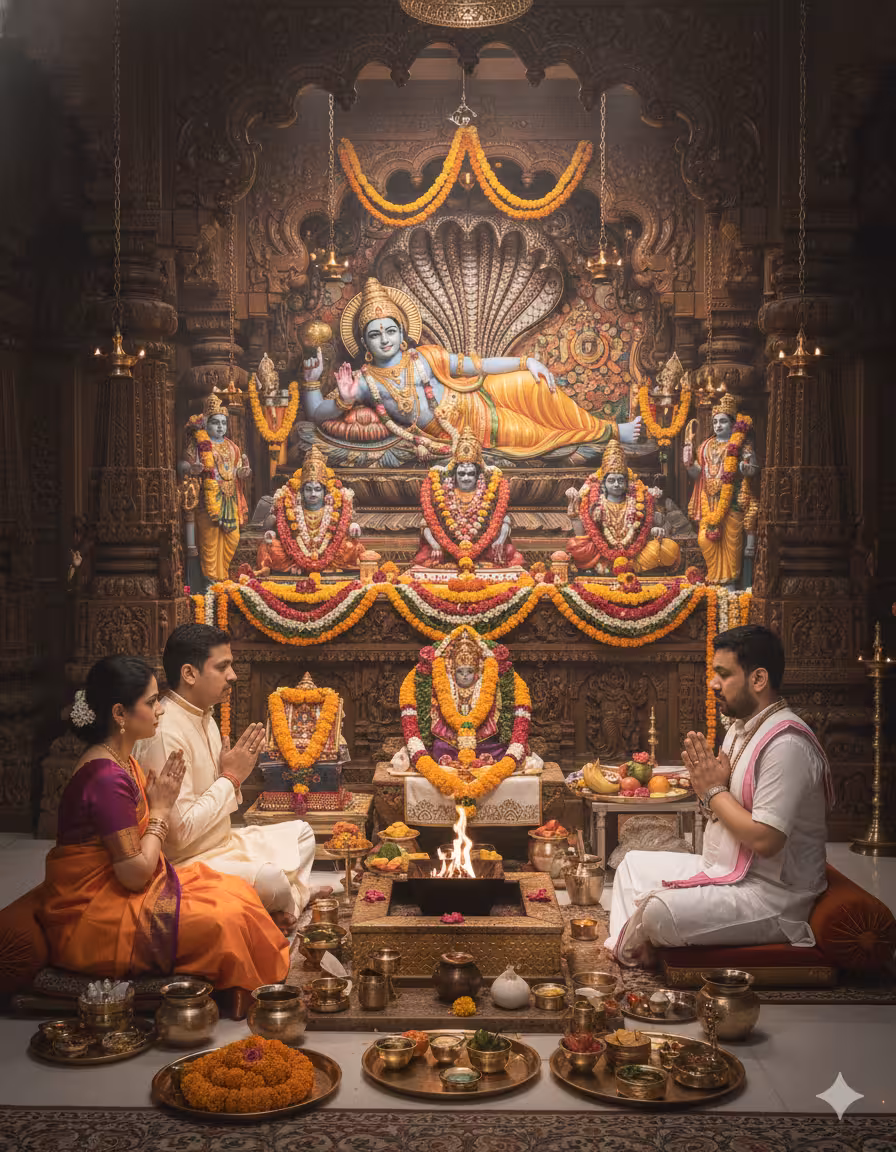 Anant Vishnu Puja performed with traditional Vedic rituals