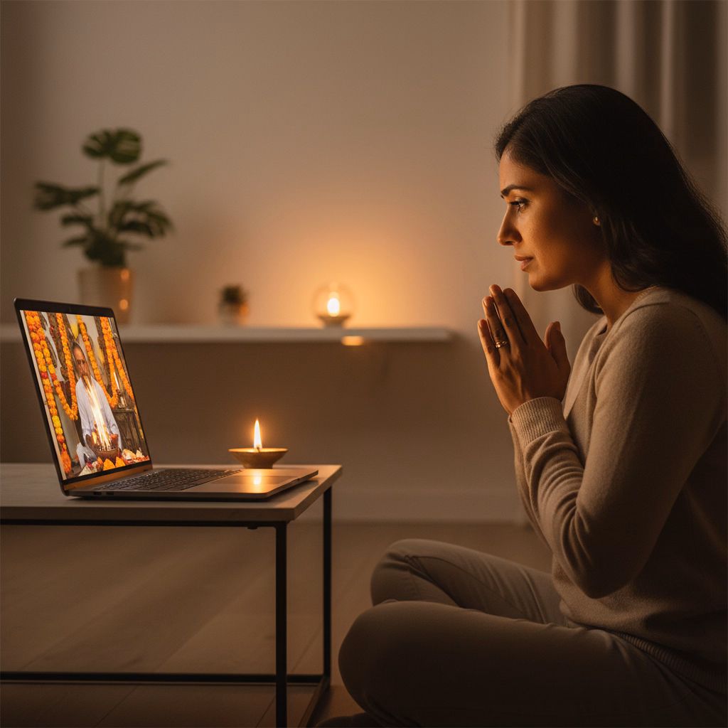 nri devotee joining live puja from abroad